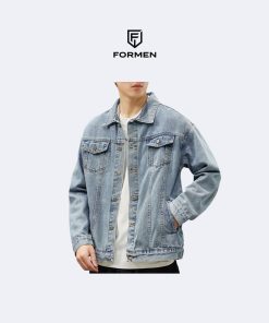 Áo khoác JEANS nam basic, mẫu Áo khoác bò mô tô cổ điển phong cách Nhật